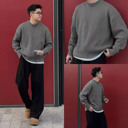 Simon sweater, Unisex loose long-sleeved sweater